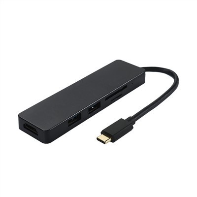 USB C HUB Multiport Adapter 6 i 1 Bärbar USB C Adapter