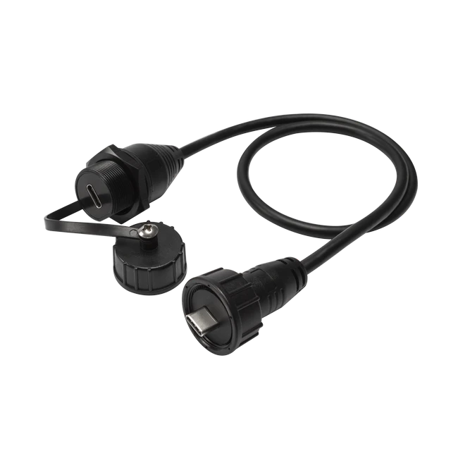 USB Type C Male To USB C Female Flush Panel Mount Extension Cable