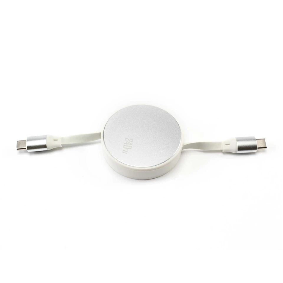 PD240W Retractable USB C Flat Fast Charging Cable For Mobile Phone Laptops Tablets
