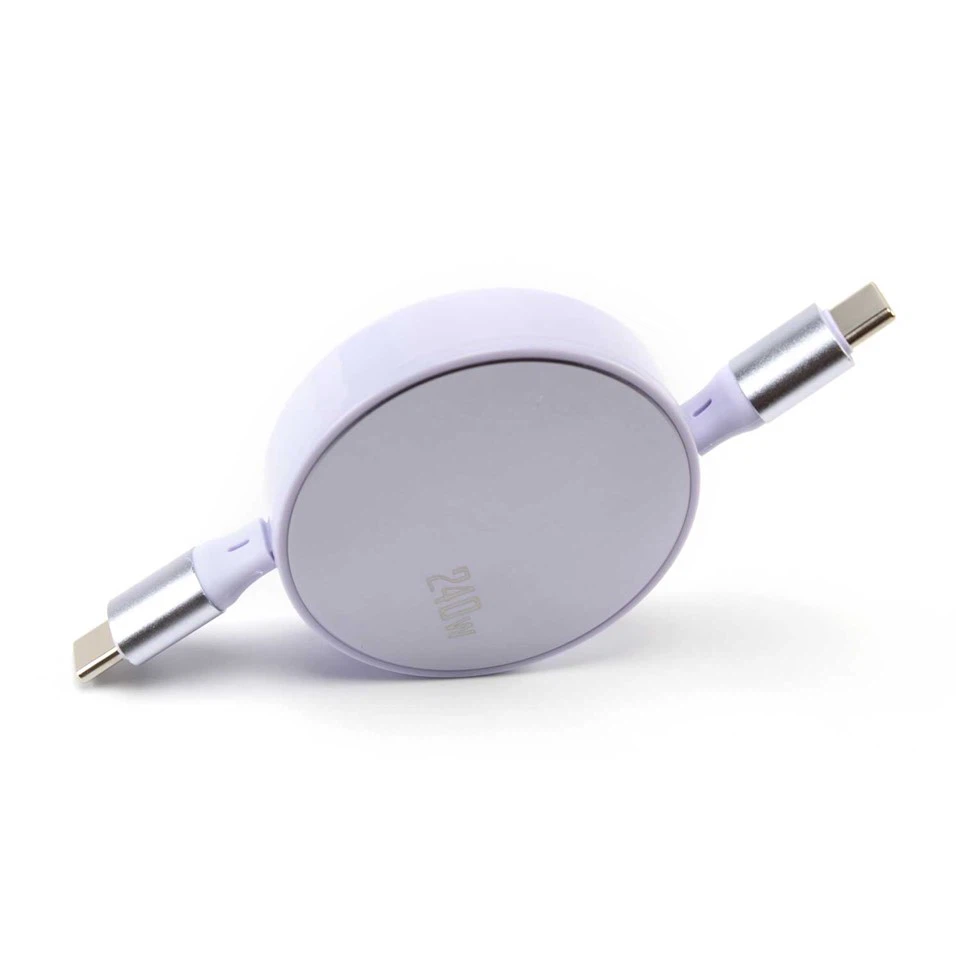PD240W Retractable USB C Flat Fast Charging Cable For Mobile Phone Laptops Tablets